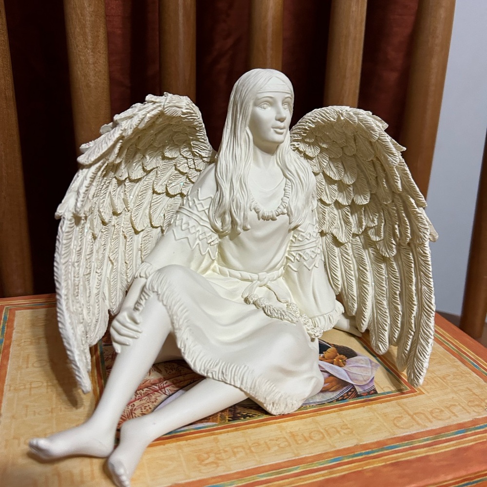 Vintage Angelstar “Native Wisdom” Figurine Featuring a Native American Angel